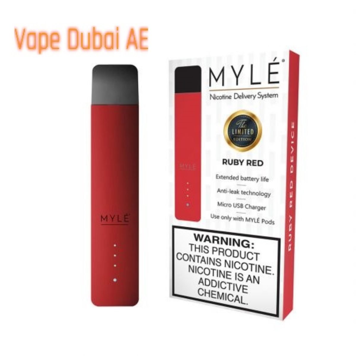 New MYLÉ Ruby Red Vape Magnetic Devices - Vape Dubai AE