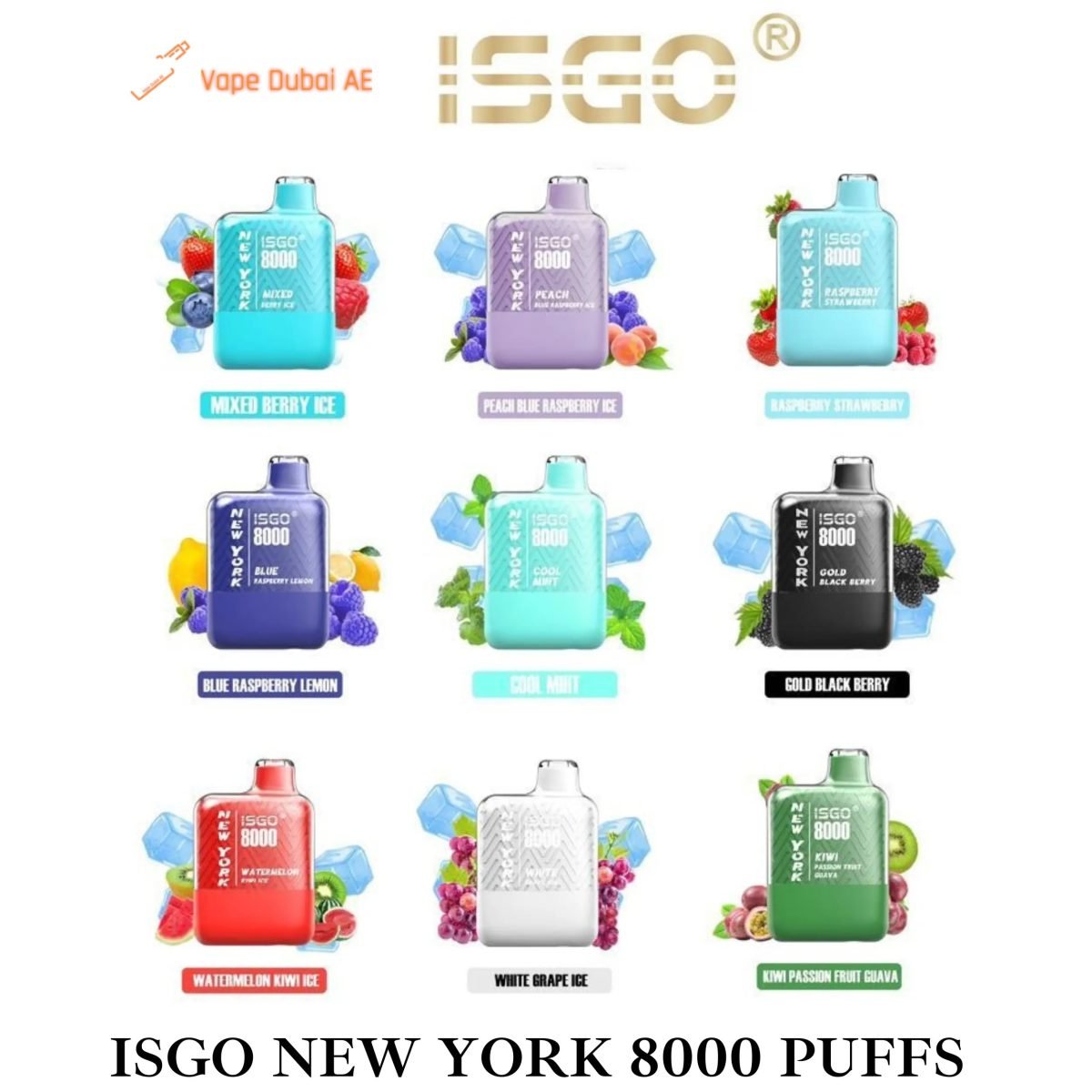 New ISGO New York 8000 Puffs Disposable Vape